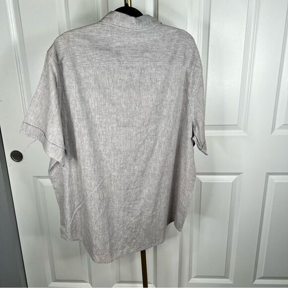Sz XXL Perry Ellis Linen Cotton Blend Short Sleeve Button Up shirt $79 MSRP NWT - Picture 11 of 11